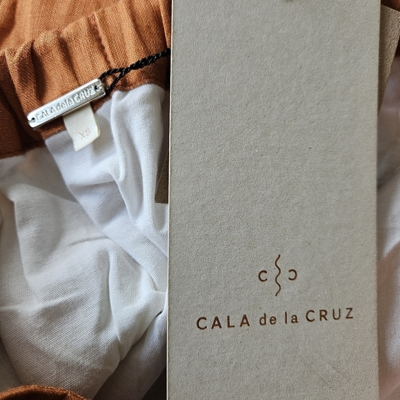 Cala de la Cruz Orange Magda Midi Pencil Skirt NWT - Picture 12 of 14